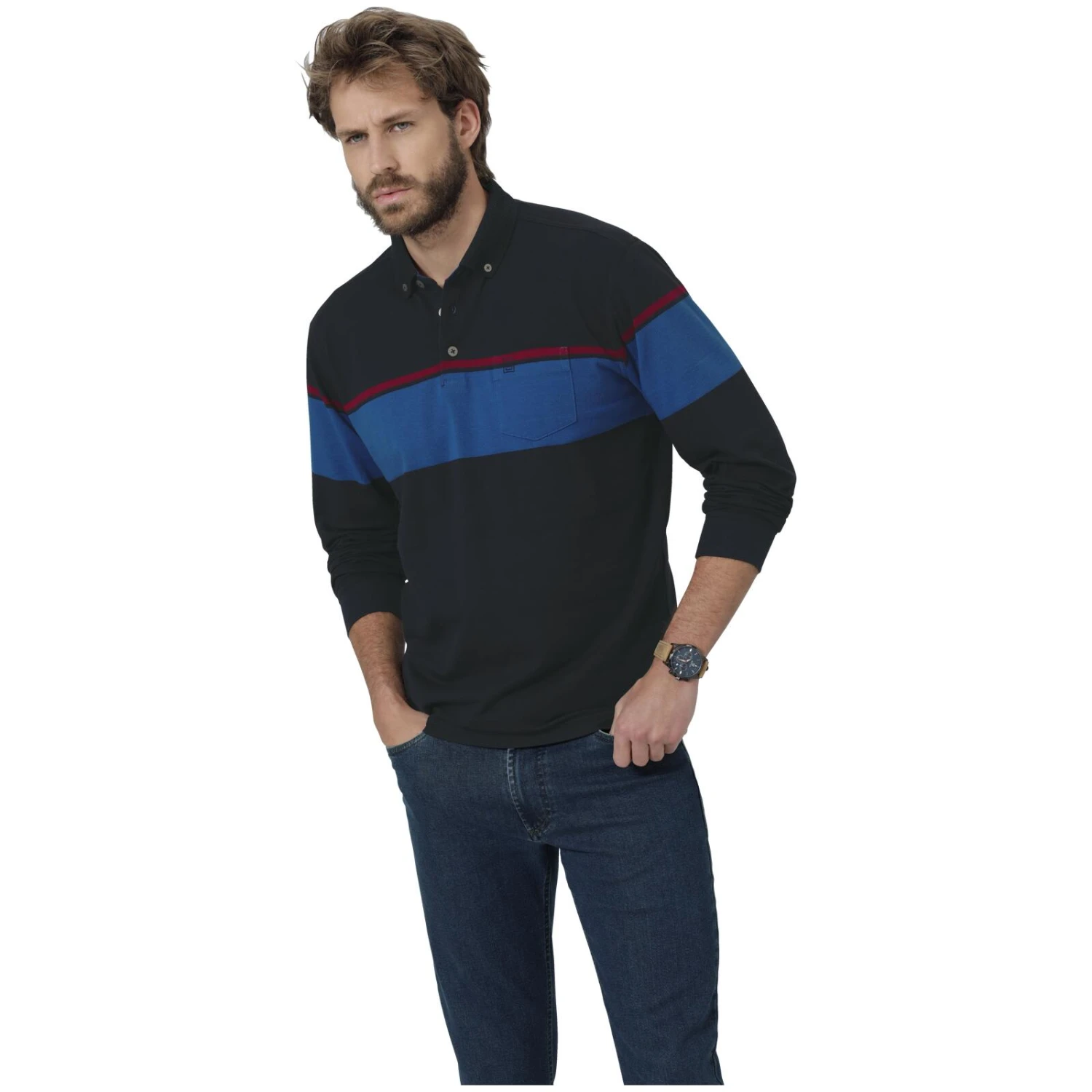 Langarm-Poloshirt SERENZIO 4 Langarm-Poloshirt SERENZIO – Bild 2